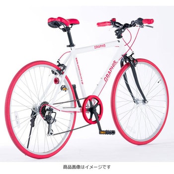 ★箱割品★26インチ クロスバイク 自転車 スチール製 6段変速 ピンク約15kg
