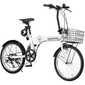 GR-777 折りたたみ自転車 6段変速 リアサス・カゴ・カギ・ライト付き GRAPHIS 47886678