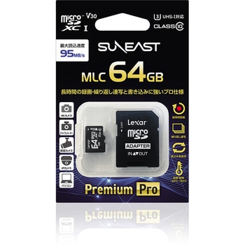 SE-MCSD064MLC1 MicroSD HC 64GB Class10 UHS-I 3 V30 A1 高耐久 