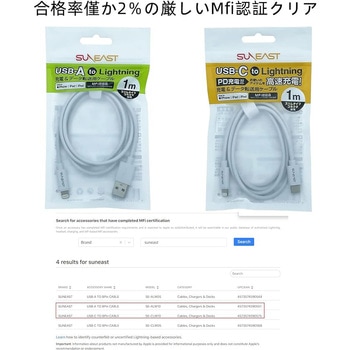C to Lightning 充電ケーブル 1m SUNEAST(サンイースト)