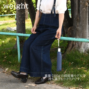 折りたたみ傘 ヌヴィレ 53cm 自動開閉 ポンジ ネイビー スギハラ(SUGIHARA)