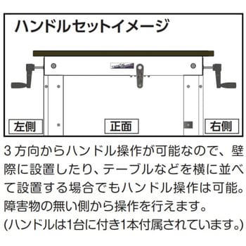 【軽量作業台】ワークテーブル昇降タイプ(H715～H1015mm)ポリエステル天板アイボリー色