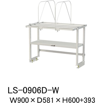 ロジスタンド/段ボール棚セット付き_ワークテーブル150・LABシリーズ用 山金工業