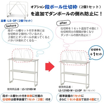 ロジスタンド/段ボール棚セット付き_ワークテーブル150・LABシリーズ用 山金工業