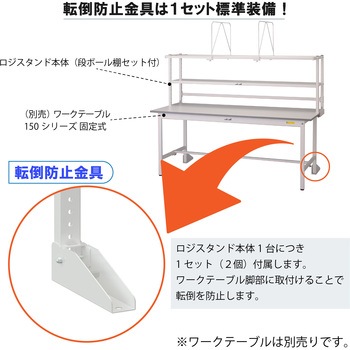 ロジスタンド/段ボール棚セット付き_ワークテーブル150・LABシリーズ用 山金工業