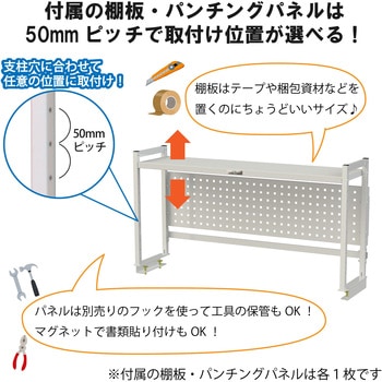 ロジスタンド/パンチングパネル付き_ワークテーブル150・LABシリーズ用 山金工業