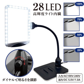 SR-75C-BL LEDスタンドライトルーペ 共栄プラスチック 3倍 【通販モノタロウ】