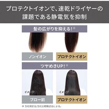 ヘアドライヤー プロテクトイオン 折りたたみ ハイパワー 大風量 大風圧 温度/風量切替スイッチ 3段階 速乾 静電気抑制 ラク抜きプラグ Speedom テスコム