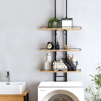 VINTAGE Laundry rack ランドリーラック ヴィンテージ ランドリーラック 棚板タイプ 2色対応 幅65～90cm