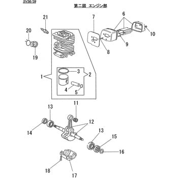 SV36 エンジン部 シングウ (新宮商行) チェーンソー関連部品 【通販モノタロウ】