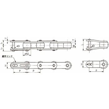 バイピッチチェーン 継手リンク 椿本チエイン