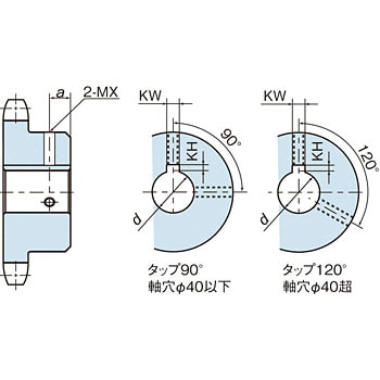 RF2080S1212T-H60J バイピッチチェーン用フィットボアスプロケット 軸