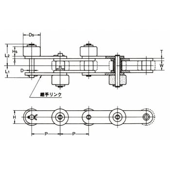 Rf60 Ss 1lsr H Jl サイドローラ付 ステンレスバイピッチチェーン Ss仕様 継手リンク 椿本チエイン ピッチ 38 1mm リンク内幅 12 7mm チェーンno Rf60 Rf60 Ss 1lsr H Jl 1個 通販モノタロウ