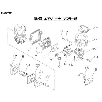 SVK345D  エアクリーナ・マフラー部 シングウ(新宮商行)