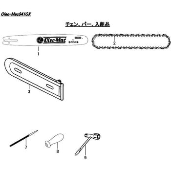 Oleo-Mac 941CXチェ チェン、バー、入組品 シングウ (新宮商行) チェーンソー関連部品 【通販モノタロウ】