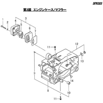 SPK323エンシ  エンジンケース・マフラー シングウ(新宮商行)