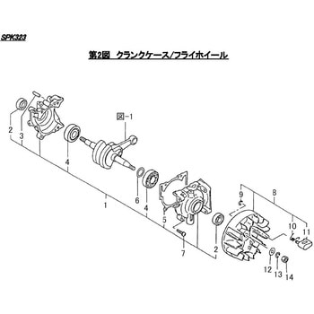 SPK323クラン  クランクケース・フライホイール シングウ(新宮商行)