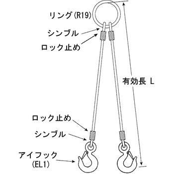 天びん用2本吊ワイヤースリング スリーエッチ