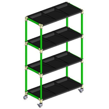 イレクター製長靴ラック3列4段 12足用 ブラックトレイ 矢崎化工