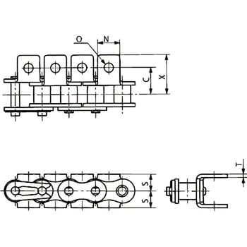 RS40-AA1-JL アタッチメント付 RS形チェーン 継手リンク 1個 椿本