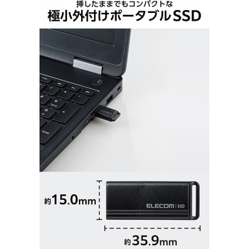 SSD 外付け USB3.2 Gen1 読出最大400MB/秒 超小型 USBメモリ型 ポータブル キャップ式 高速 エレコム