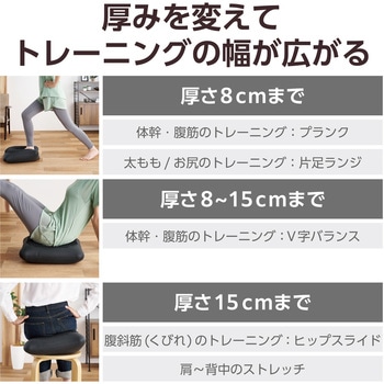 バランスディスク クッション スクエア型 ポンプ付(空気入れ) 片面突起付 エクリア スポーツ エレコムヘルスケア