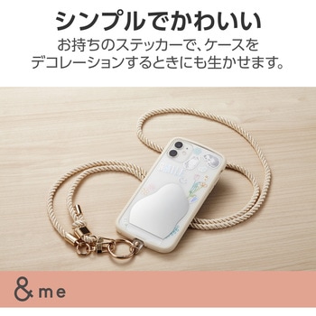 スマホストラップホルダー シート ケーブル穴用 1口タイプ 1枚入り ストラップシート 雲 &Me エレコム