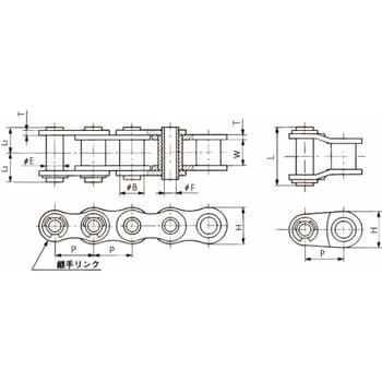 RS50-HP-U ホローピン RS形チェーン 1個 椿本チエイン 【通販サイト