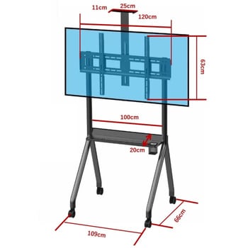 モニタースタンド・ローラー付き(VESA規格、55～120型対応、LED・LCD対応) bitstrong