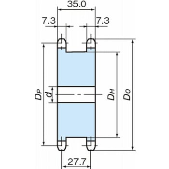 RS40 スプロケット SDタイプ(単列2本掛け) 椿本チエイン