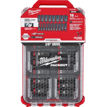 SHOCKWAVE IMPACT DUTY ディープインパクトソケット 3/8インチ(9.5mm)角 19PCS PACKOUTセット ミルウォーキーツール