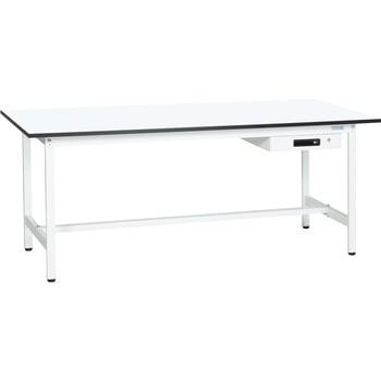 軽量作業台(KAタイプ/耐荷重180kg/メラミン天板/H740/引出付/固定式) サカエ