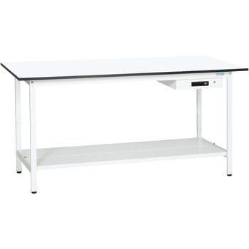 軽量作業台(KADタイプ/耐荷重180kg/メラミン天板/H900/中板付/引出付/固定式) サカエ