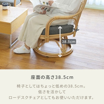 ラタン回転チェア YAMAZEN(山善)