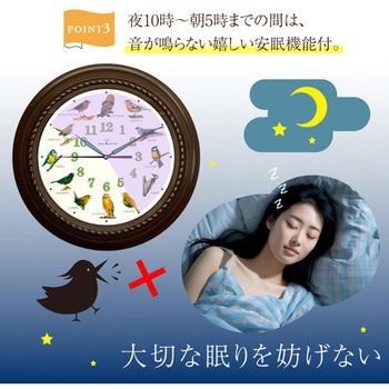 野鳥の電波壁掛け時計 マリン商事