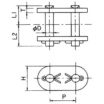 RS80EB-JL エンドボルト専用継手リンク(RSローラチェーン用) 1個 椿本