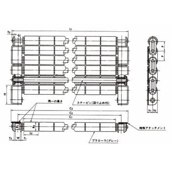 ローラテーブル ST形(直線搬送用) 椿本チエイン 標準ローラーチェーン