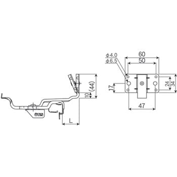 ステンレス 4×16足 オートSヨコロック 自在吊正面打 上向 勾配なし - オーティス