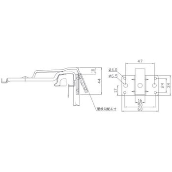 メッキ 固定吊正面打 4寸勾配 オーティス