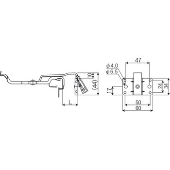 Sメッキ 固定吊正面打 勾配なし オーティス