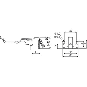 Sメッキ 固定吊正面打 勾配なし オーティス