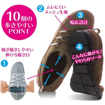 歩きたくなるウォーキングシューズ ブラウン ニーズ