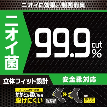 IMPACT LOCK 超抗菌防臭3Dソックス 先丸アンクル 3足組 IMPACT LOCK