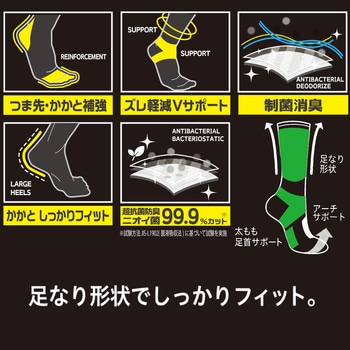 IMPACT LOCK 超抗菌防臭3Dソックス 先丸アンクル 3足組 IMPACT LOCK