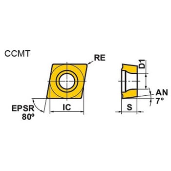 CCMT09T304-MS MP9025 難削材旋削加工用インサート MP9025 (CCMT) 1箱