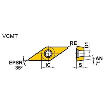 VCMT160404-LS MP9025 難削材旋削加工用インサート MP9025 (VCMT) 1箱
