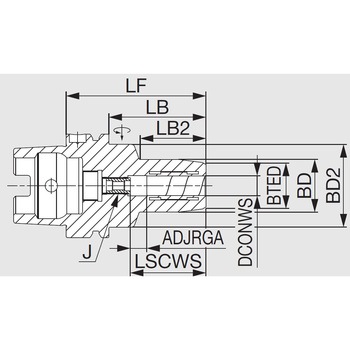 DIN69893 HSK A 一体型ホルダ 高精度油圧式チャック タンガロイ