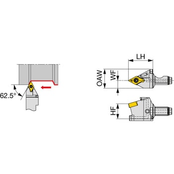 高圧クーラントノズル付スクリューオン式ヘッド QC-JSDNXR-CHP タンガロイ