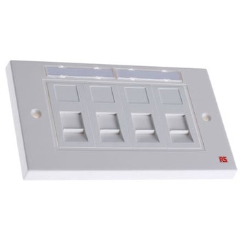 Quad RJ45 Cat5e STP 2 Gang Wallplate Molex Premise Networks