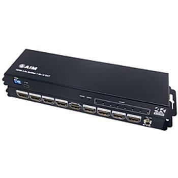 4K 60p対応 HDMIスプリッター AIM ブラック AVS2-18G108 接続台数:入力1/出力8